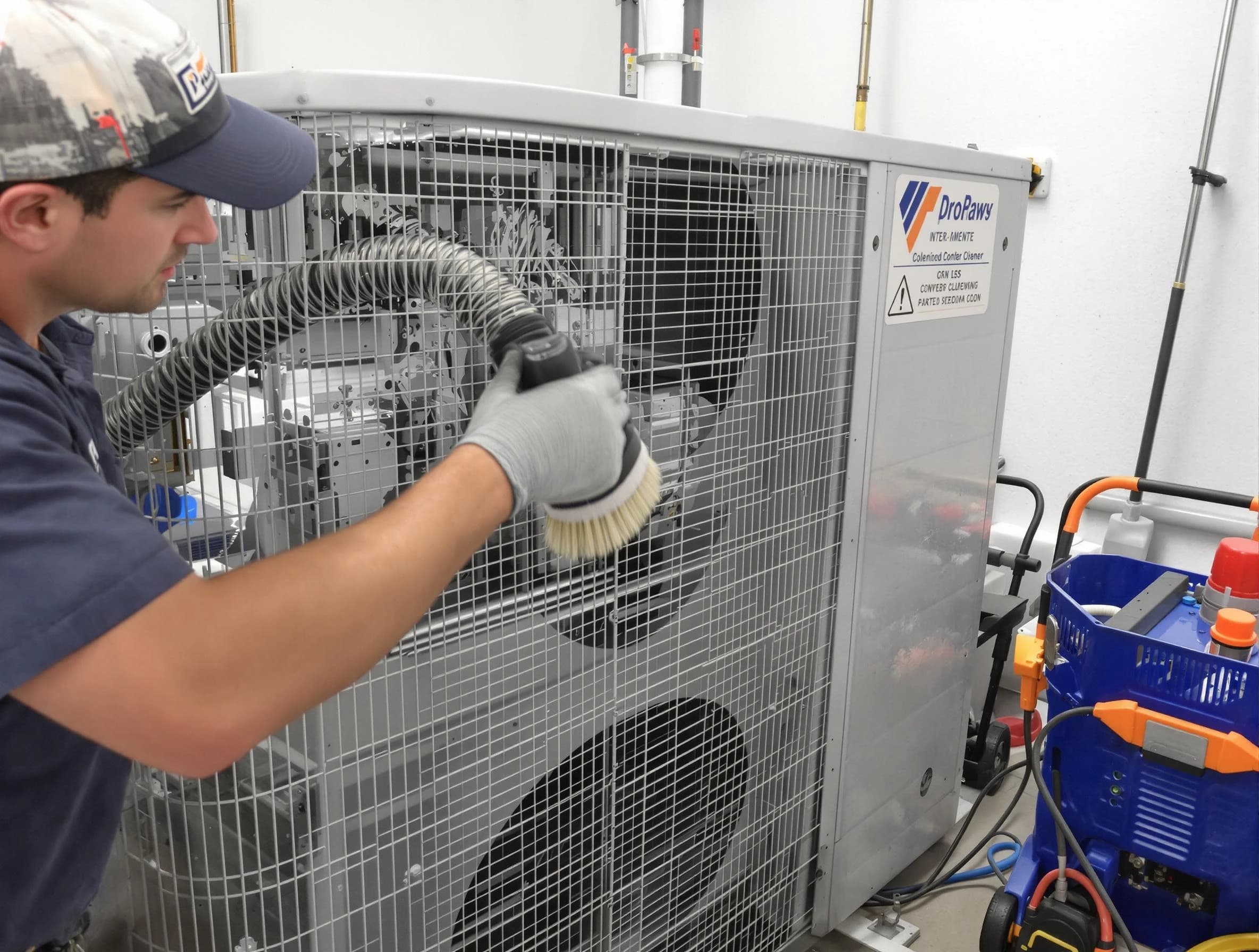 Superior Air Duct Cleaning specialist performing precision AC coil cleaning for improved system performance in Superior