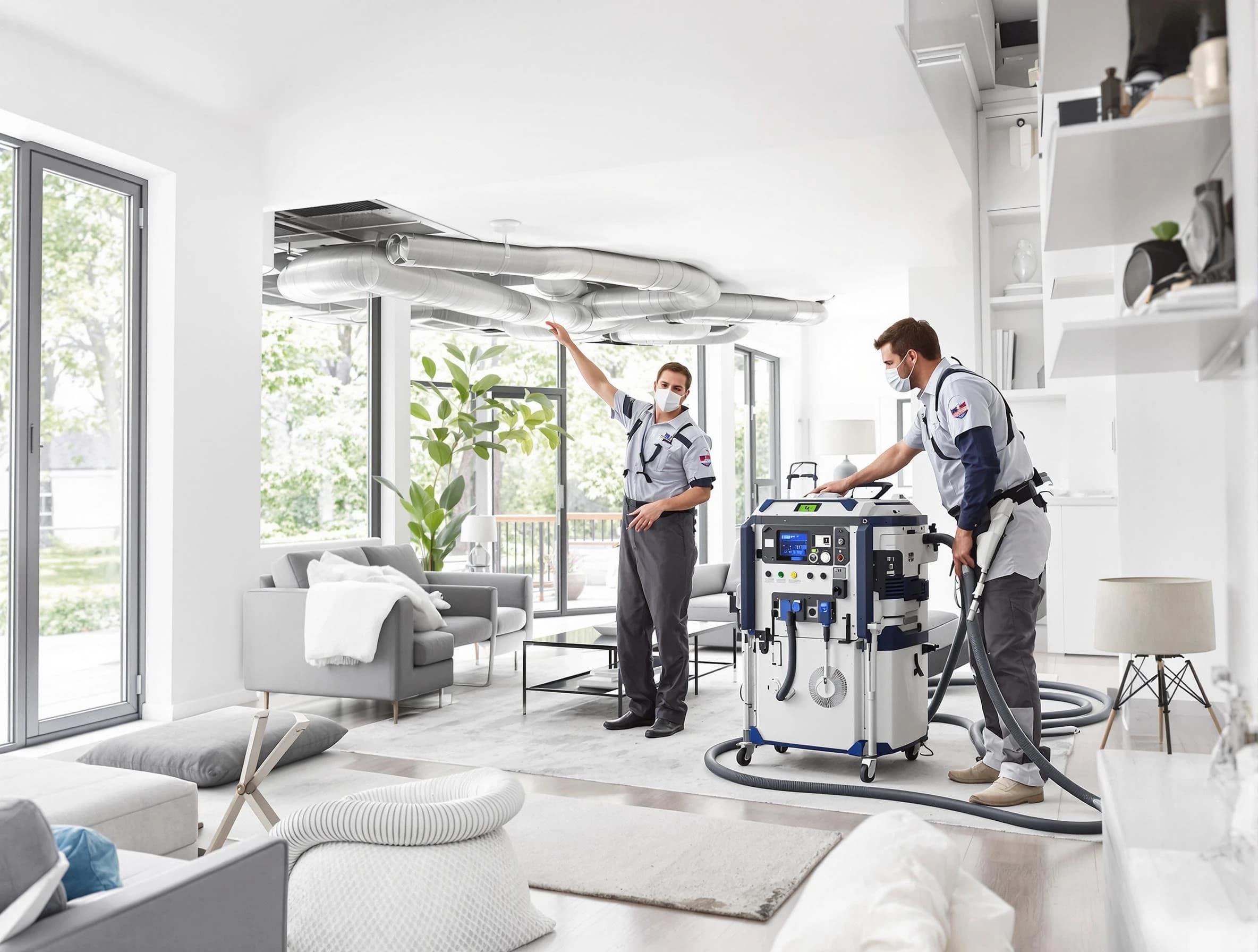 Superior Air Duct Cleaning professional conducting pure air duct cleaning with state-of-the-art equipment in Superior