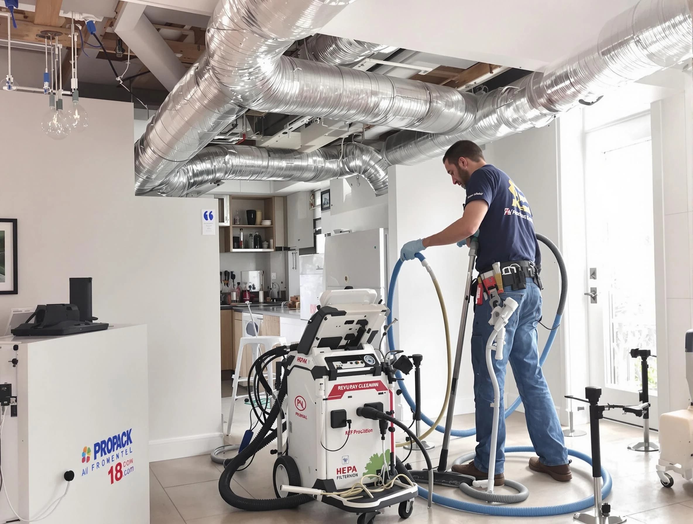 Superior Air Duct Cleaning technician performing advanced pure duct cleaning with specialized equipment in Superior