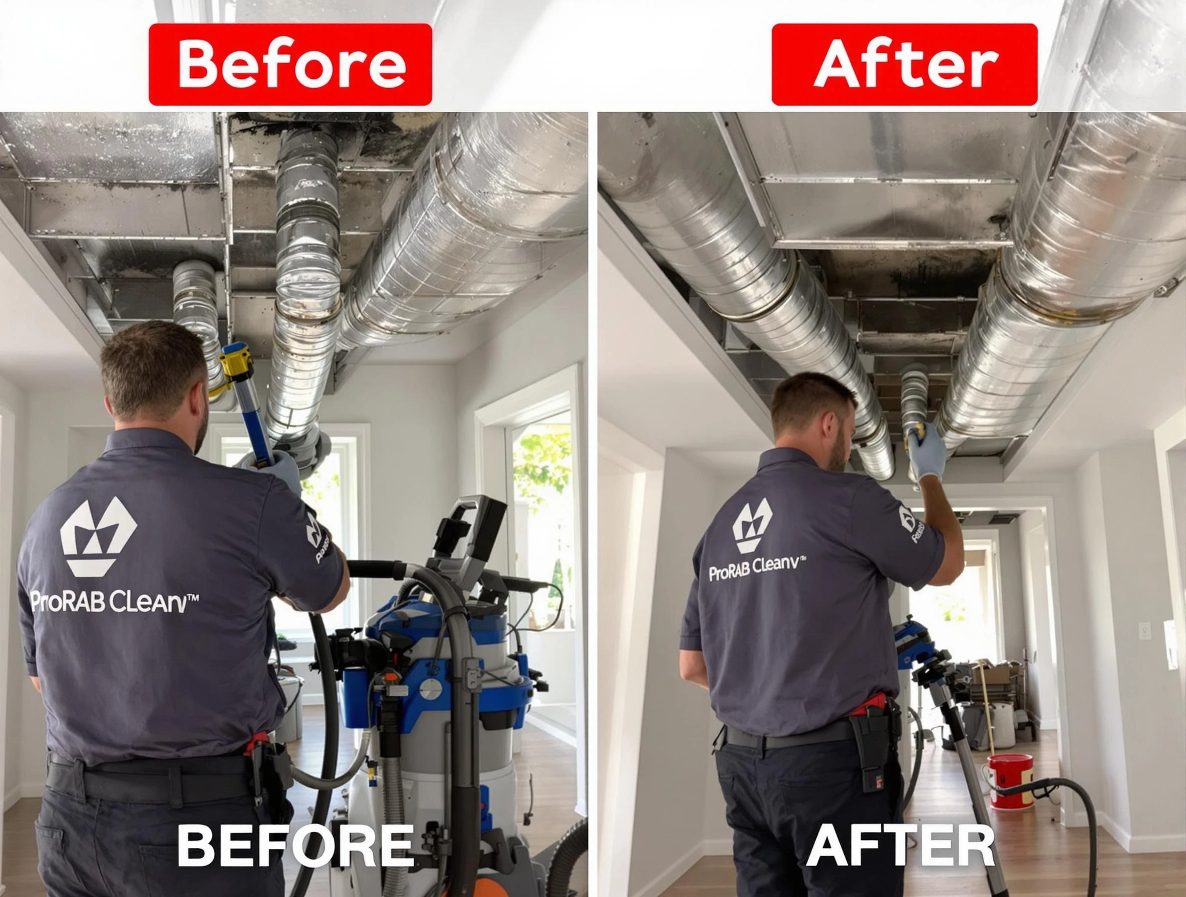Superior Air Duct Cleaning expert performing thorough residential duct cleaning in a Superior home